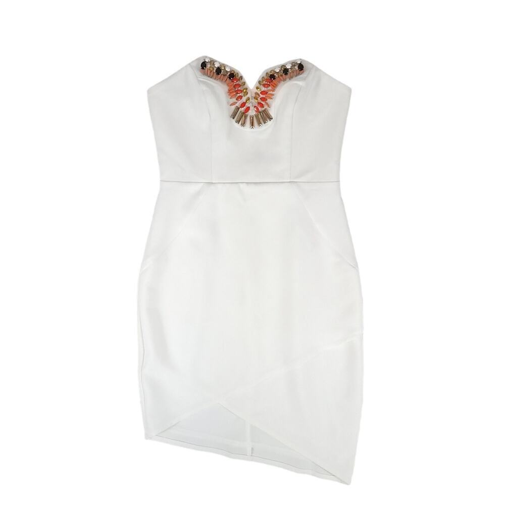 Lumier by Bariano Bodycon Mini Dress White Strapless - Picture 2 of 15